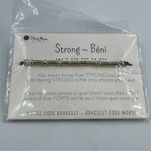 Blue Moon Beads Morse Code Strong Adjustable Beaded Bracelet New